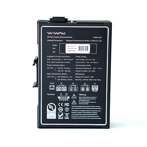 WDH-16ET-DC 10/100Mbps 16-Port Industrial Ethernet Switches (UL Listed, Fanless, -30~75°C)