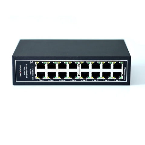 WDH-16ET-DC 10/100Mbps 16-Port Industrial Ethernet Switches (UL Listed, Fanless, -30~75°C)