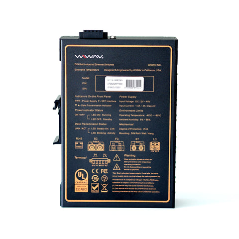 W1118-16GE2GF-I 10/100/1000Mbps 18-Port Gigabit Industrial Ethernet Switches (UL Listed, IP40, -40~85℃)