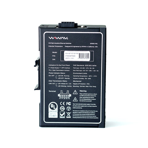 WDH-8ET1GT1GF-POE 10/100Mbps 10-Port PoE Industrial Ethernet Switches (UL Listed, Fanless, -30 to 75°C)