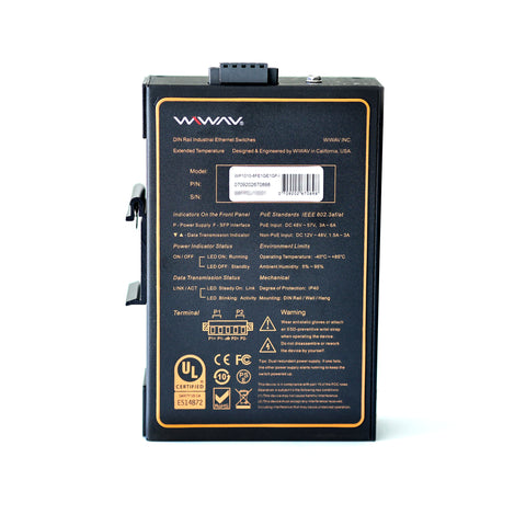 WP1010-8FE1GE1GF-I 10/100Mbps 10-Port PoE Gigabit Industrial Ethernet Switches (UL Listed, IP40, -40 to 85°C)