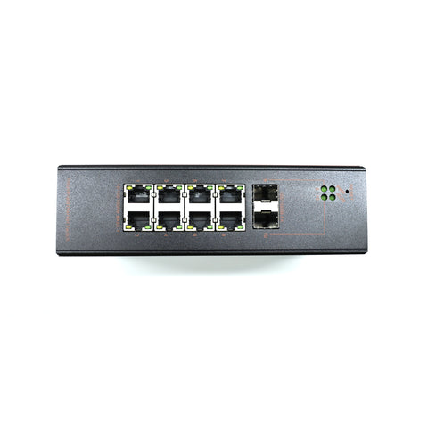 W3110-8GE2GF-I 10/100/1000Mbps 10-Port Managed Gigabit Industrial Ethernet Switches (Fanless, IP40, -40~85℃)