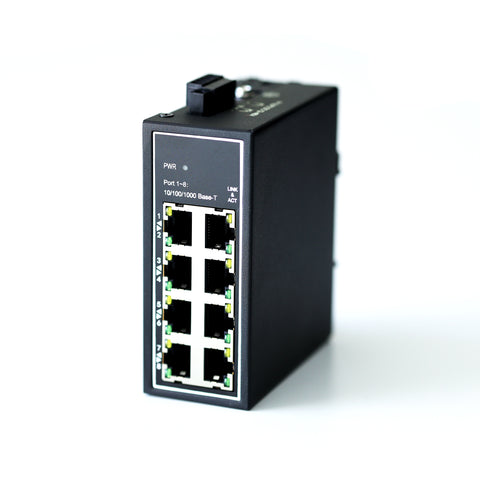 WDH-8GT-DC 10/100/1000Mbps 8-Port Gigabit Industrial Ethernet Switches (UL Listed, Fanless, -30~75°C)