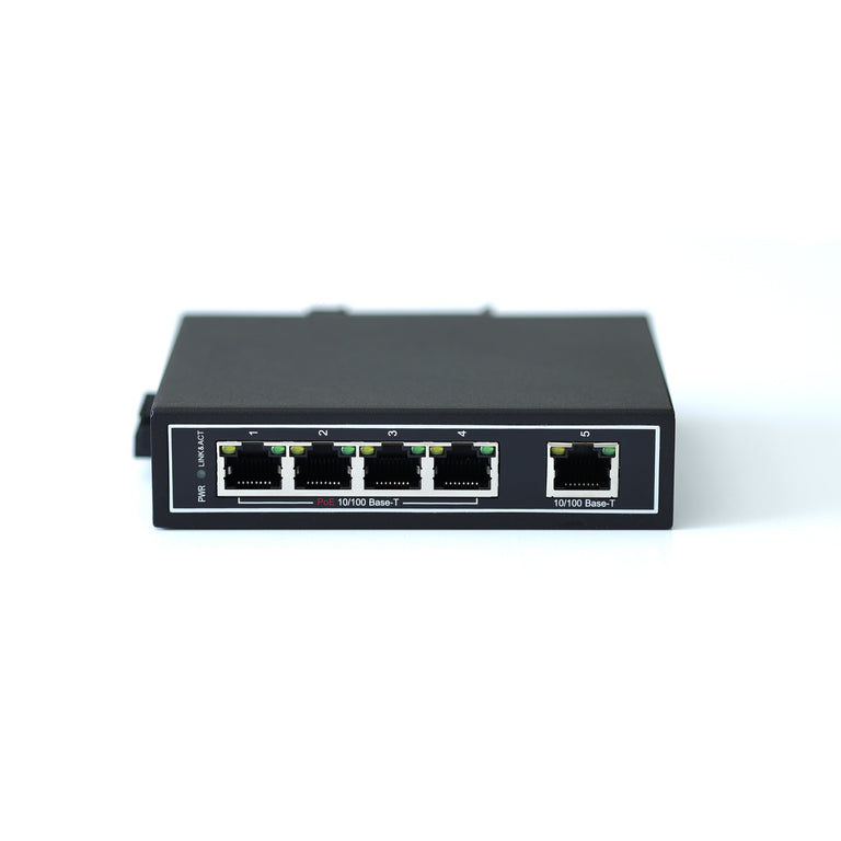 WDH-5ET-POE 10/100Mbps 5-Port PoE Industrial Ethernet Switches (UL Listed,Fanless,-30~75℃)