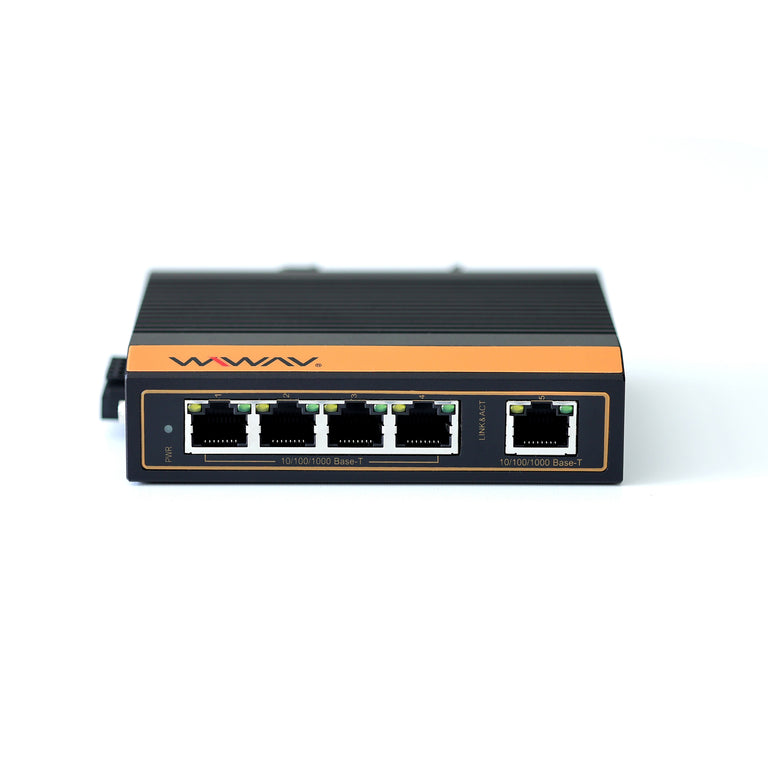 WP1105-5GE-I 10/100/1000Mbps 5-Port PoE Gigabit Industrial Ethernet Switches (UL Listed, IP40, -40 to 85℃)