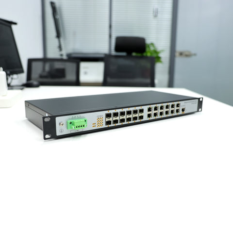 W3124-12GE12GF-I 10/100/1000Mbps 24-Port Managed Gigabit Industrial Ethernet Switches (Fanless, IP40, -40~85℃)