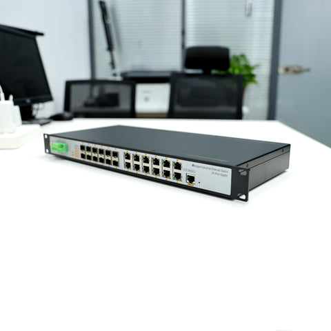 W3124-12GE12GF-I 10/100/1000Mbps 24-Port Managed Gigabit Industrial Ethernet Switches (Fanless, IP40, -40~85℃)