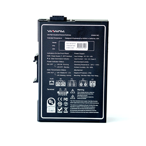 WDH-16ET2GF-DC Switch Ethernet industriali a 18 porte 10/100 Mbps (Omologazione UL, senza ventola, -30~75℃)