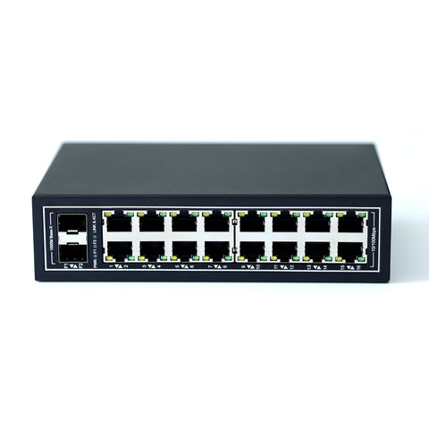 WDH-16ET2GF-DC Switch Ethernet industriali a 18 porte 10/100 Mbps (Omologazione UL, senza ventola, -30~75℃)