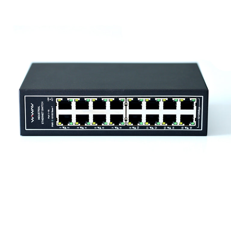 WDH-16ET-DC Conmutadores Ethernet industriales de 16 puertos a 10/100 Mbps (Certificación UL, sin ventilador, -30~75°C)
