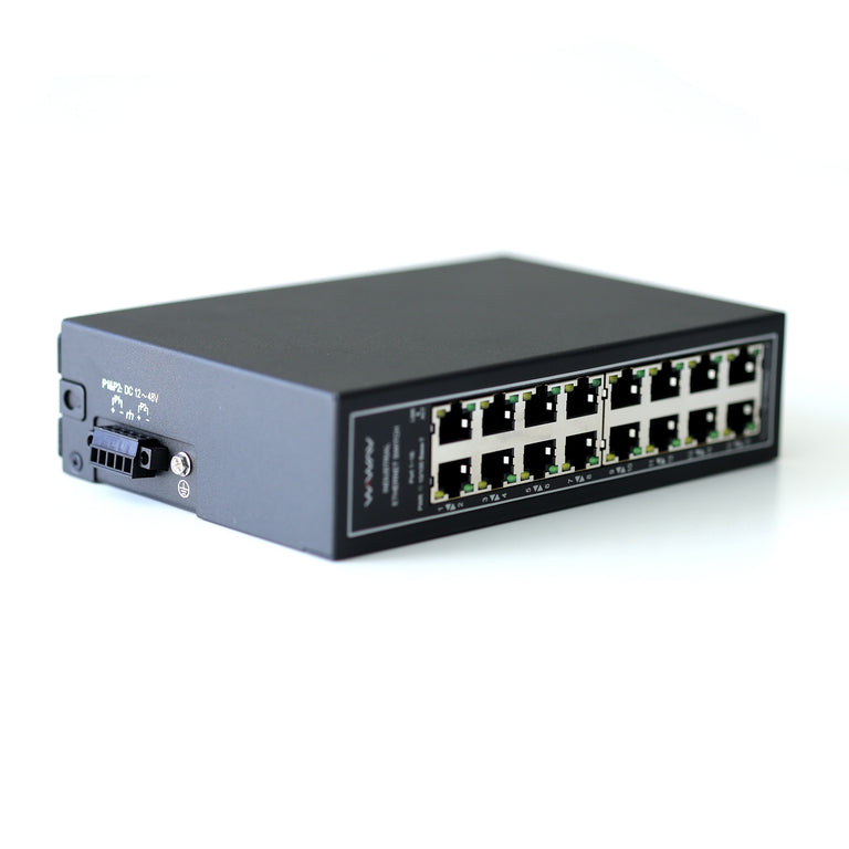WDH-16ET-DC Commutateurs Ethernet industriels à 16 ports 10/100 Mbps (homologués UL, sans ventilateur, -30~75°C)