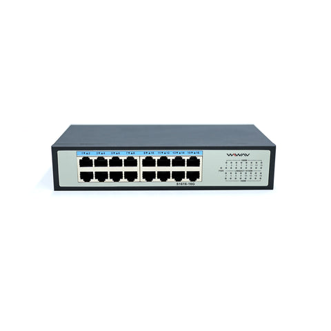 WIWAV S1616-16G Switch Ethernet Gigabit Non Gestito a 16 Porte (Struttura in Metallo, Plug&Play, Senza Ventola)【Più il 25% di sconto】