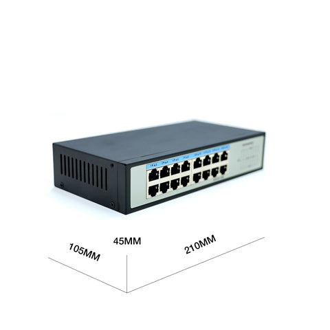 WIWAV S1616-16G 16-Port Gigabit Unmanaged Ethernet Switches (Metal, Plug&Play, Fanless)【25% OFF NOW】