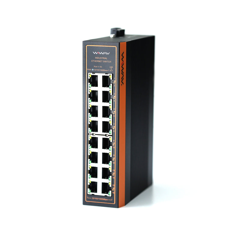 W1116-16GE-I Conmutadores Ethernet industriales Gigabit de 16 puertos a 10/100/1000 Mbps (Certificación UL, IP40, -40 a 85°C)
