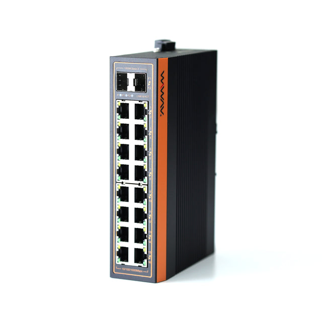 W1118-16GE2GF-I 10/100/1000Mbps 18-Port Gigabit Industrial Ethernet Switches (UL Listed, IP40, -40~85℃)