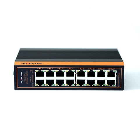 W1116-16GE-I 10/100/1000Mbps 16-Port Gigabit Industrial Ethernet Switches (UL Listed, IP40, -40 to 85°C)