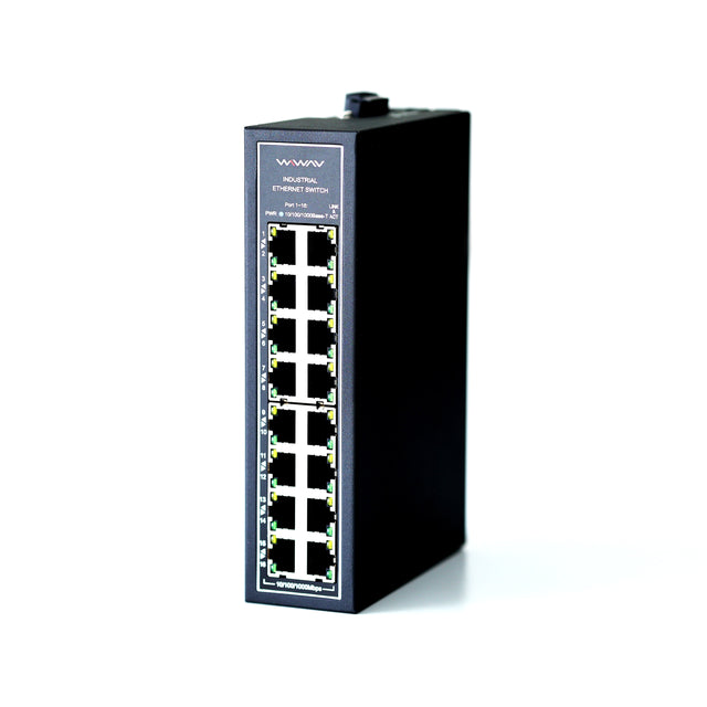 WDH-16GT-DC Switch Ethernet industriali Gigabit a 16 porte 10/100/1000 Mbps (Omologazione UL, senza ventola, -30~75℃)