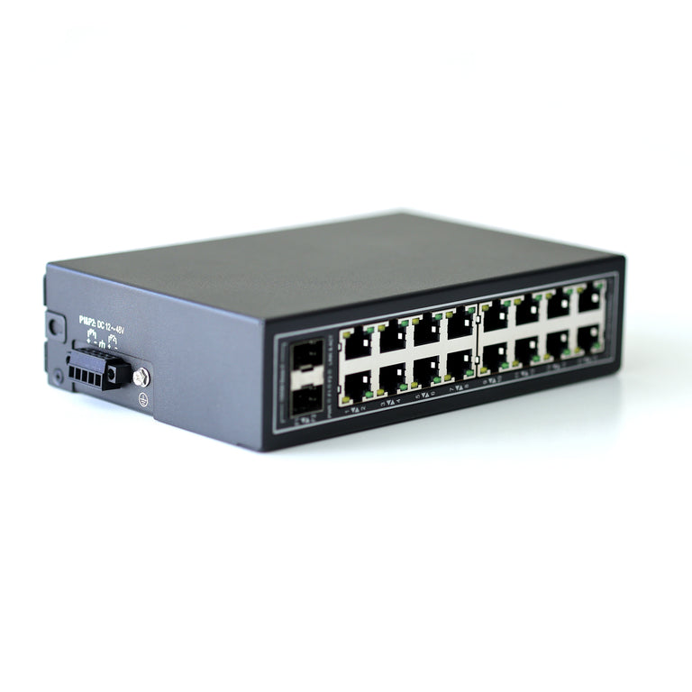 WDH-16GT2GF-DC 10/100/1000Mbps 18-Port Gigabit Industrial Ethernet Switches (UL-gelistet, lüfterlos, -30~75℃)
