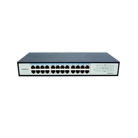 WIWAV S1624-24G Switch Ethernet Gigabit Non Gestito a 24 Porte (Struttura in Metallo, Plug&Play, Senza Ventola)