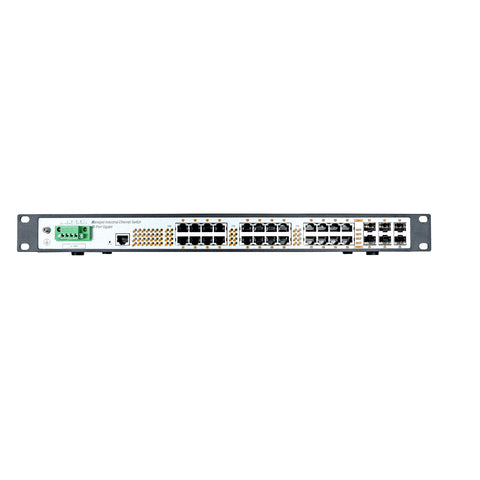 WP3126-24GE6GF-I 10/100/1000Mbps 30ポートマネージドPoEギガビット産業用イーサネットスイッチ（ファンレス、IP40、-40～85℃対応）