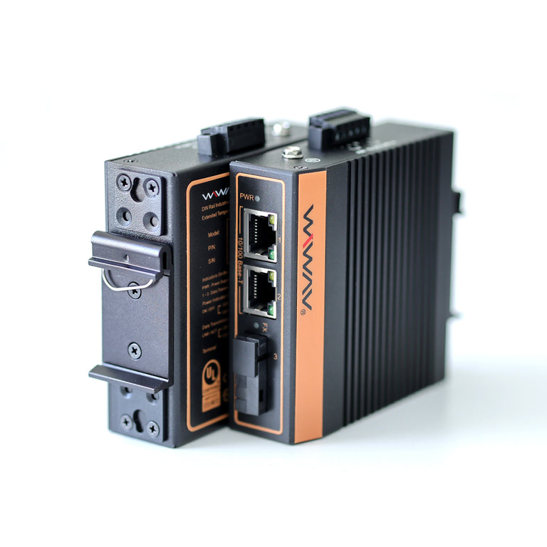 W1003-2FE1FX-I Convertitore multimediale Ethernet industriale a 3 porte 10/100Mbps (Omologazione UL, confezione da 2, IP40, -40~85℃)