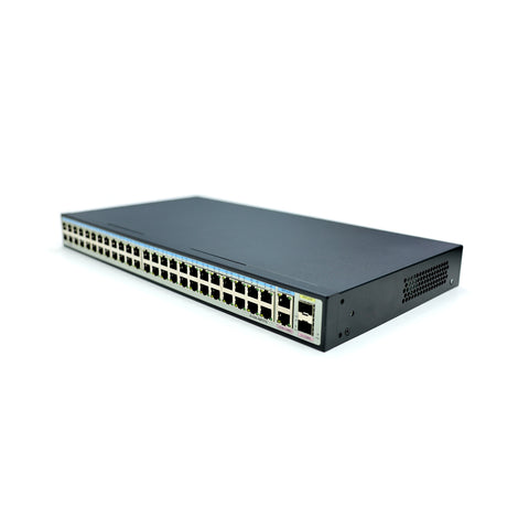 WIWAV S1550-48F2TS Switch Ethernet Non Gestito a 50 Porte 10/100M (Struttura in Metallo, Plug&Play, Senza Ventola)
