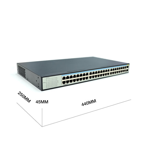 WIWAV S1650-48G2S Switch Ethernet Gigabit Non Gestito a 50 Porte (Struttura in Metallo, Plug&Play, Senza Ventola)