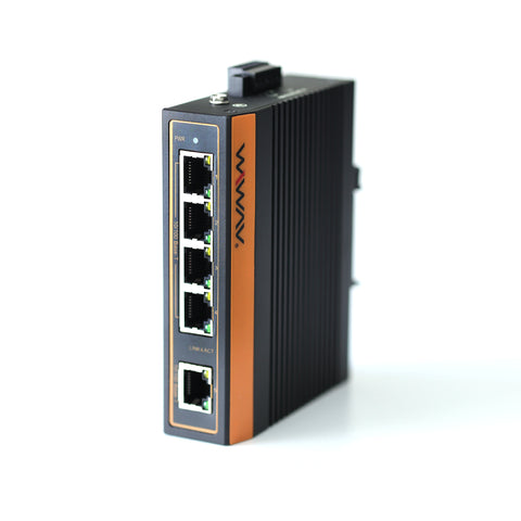 W1005-5FE-I 10/100Mbps 5-Port Industrial Ethernet Switches (UL Listed, IP40, -40~85°C)