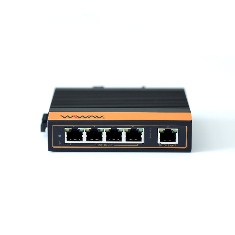 WP1005-5FE-I Conmutadores Ethernet industriales PoE de 5 puertos a 10/100 Mbps (Certificación UL, IP40, -40 a 85°C)