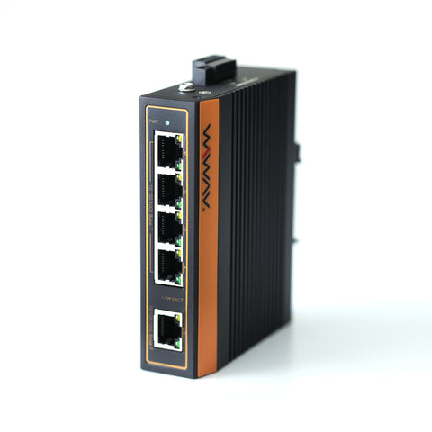 W1105-5GE-I 10/100/1000Mbps 5-Port Gigabit Industrial Ethernet Switches (UL Listed, IP40, -40 to 85°C)