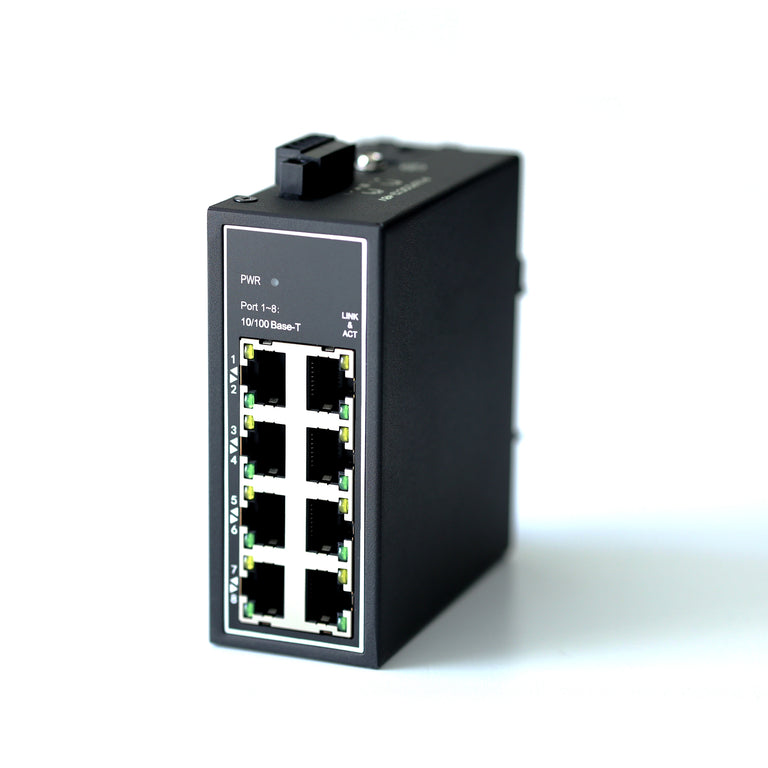 WDH-8ET-DC Switch Ethernet industriali a 8 porte 10/100 Mbps  (Omologazione UL, senza ventola, -30~75℃)
