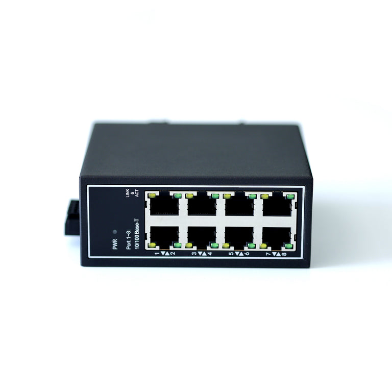 WDH-8ET-DC Conmutadores Ethernet industriales de 8 puertos a 10/100 Mbps (Certificación UL, sin ventilador, -30~75°C)