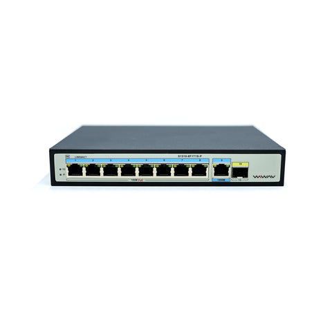 WIWAV S1510-8F1T1S-P - Switch Ethernet PoE Non Gestito a 10 Porte 10/100M (Alimentazione Integrata da 120W, Struttura in Metallo, Plug & Play)【Più il 30% di sconto】