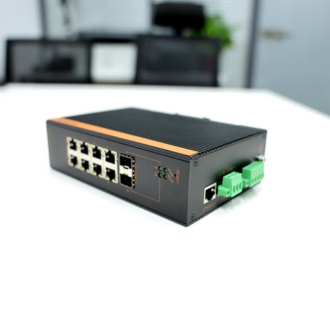 W3110-8GE2GF-I 10/100/1000Mbps 10-Port Managed Gigabit Industrial Ethernet Switches (Fanless, IP40, -40~85℃)