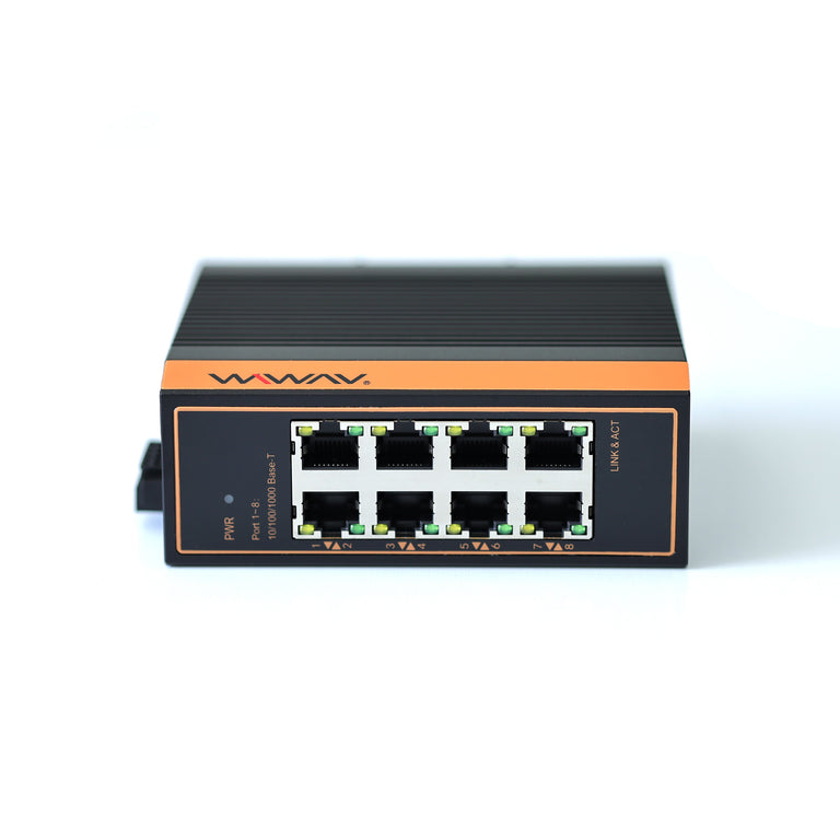 W1108-8GE-I 10/100/1000Mbps Unmanaged 8-Port Gigabit Industrial Ethernet Switches with DIN Rail/Wall-Mount (UL Listed, IP40, -40 to 85°C)