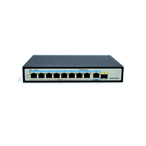 WIWAV S1610-9G1S-P Switch Ethernet PoE Gigabit a 10 Porte Non Gestito (Alimentazione Integrata da 120W, Struttura in Metallo, Plug&Play)【Più il 25% di sconto】