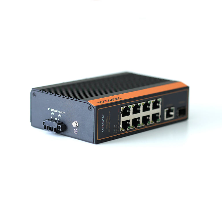 WP1110-9GE1GF-I Conmutadores Ethernet industriales Gigabit PoE de 10 puertos a 10/100/1000 Mbps (Certificación UL, IP40, -40 a 85°C)