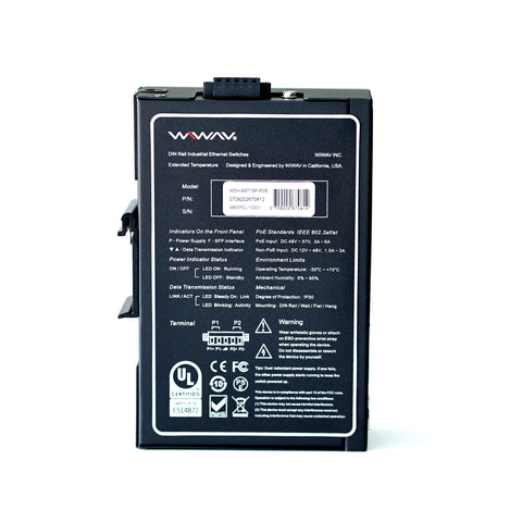 WDH-9GT1GF-POE 10/100/1000Mbps Commutateurs Ethernet Industriels Gigabit PoE à 10 ports (homologués UL, sans ventilateur, -30~75°C)