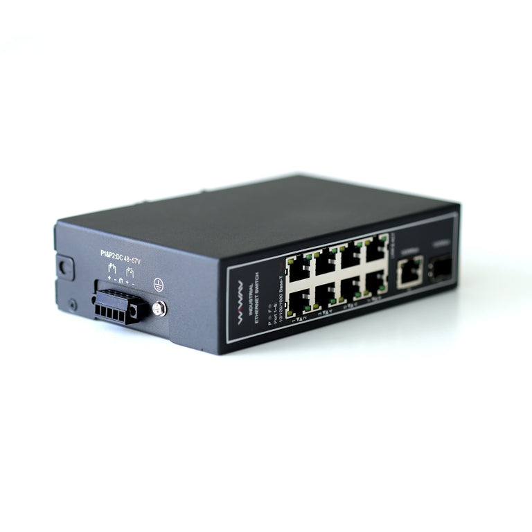 WDH-9GT1GF-POE 10/100/1000Mbps Commutateurs Ethernet Industriels Gigabit PoE à 10 ports (homologués UL, sans ventilateur, -30~75°C)