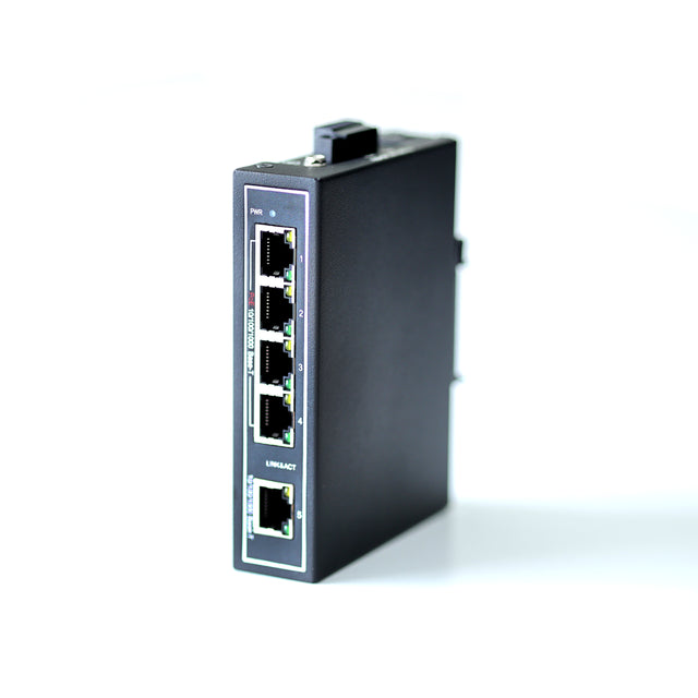 WDH-5GT-POE Conmutadores Ethernet industriales Gigabit PoE de 5 puertos a 10/100/1000 Mbps (Certificación UL, sin ventilador, -30~75°C)