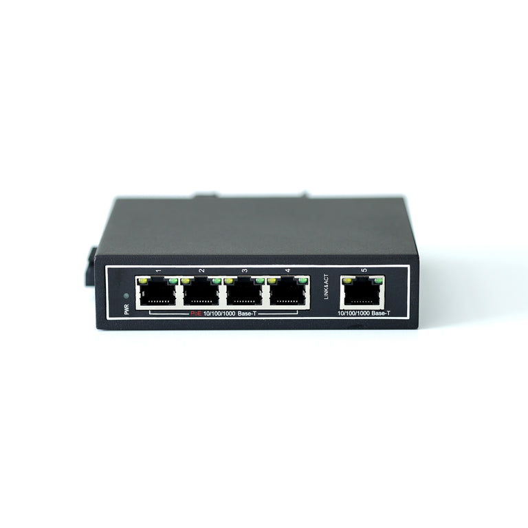 WDH-5GT-POE 10/100/1000Mbps 5-Port PoE Industrial Ethernet Switches (UL-gelistet, lüfterlos, -30~75℃)