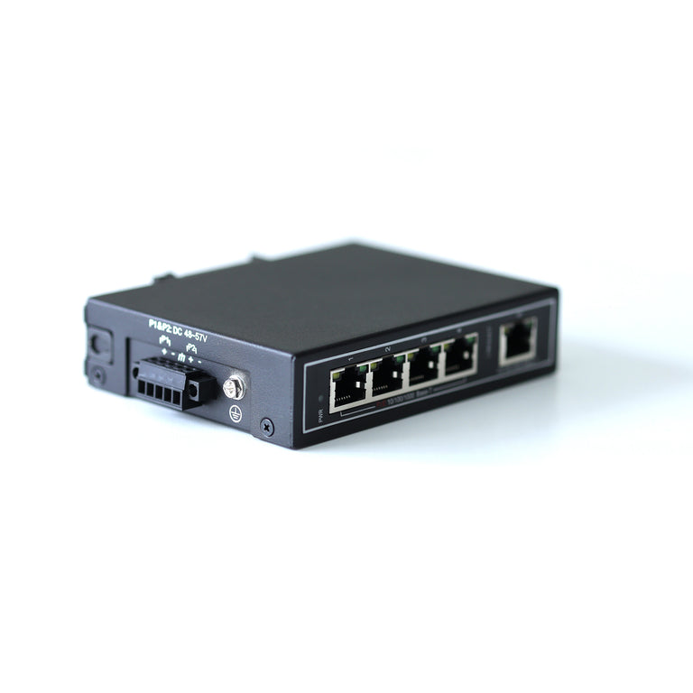 WDH-5GT-POE Conmutadores Ethernet industriales Gigabit PoE de 5 puertos a 10/100/1000 Mbps (Certificación UL, sin ventilador, -30~75°C)